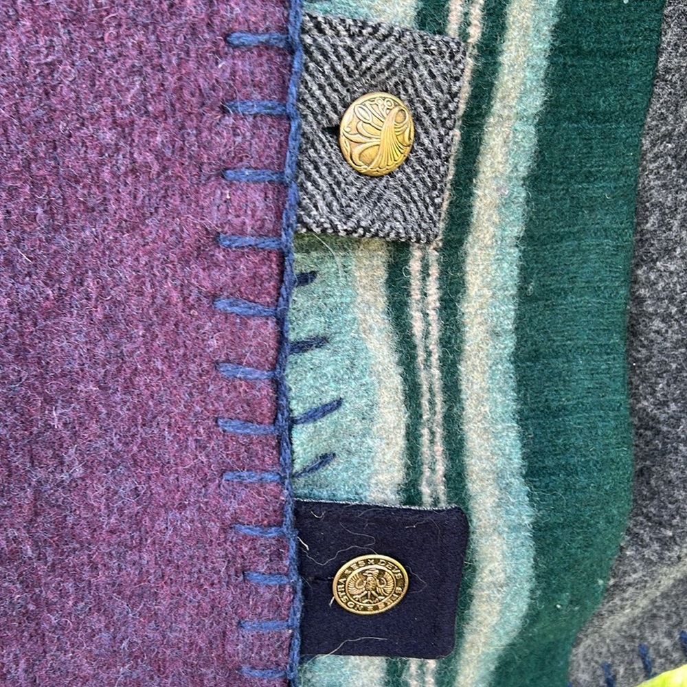 Multicolor Patchwork Jacket With Gold Buttons Baa… - image 3